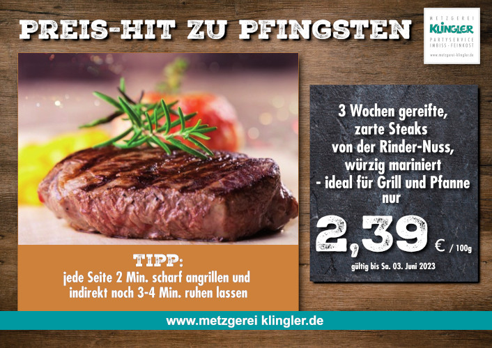 Read more about the article Steaks von der Riner-Nuss: Preis-Hit zu Pfingsten