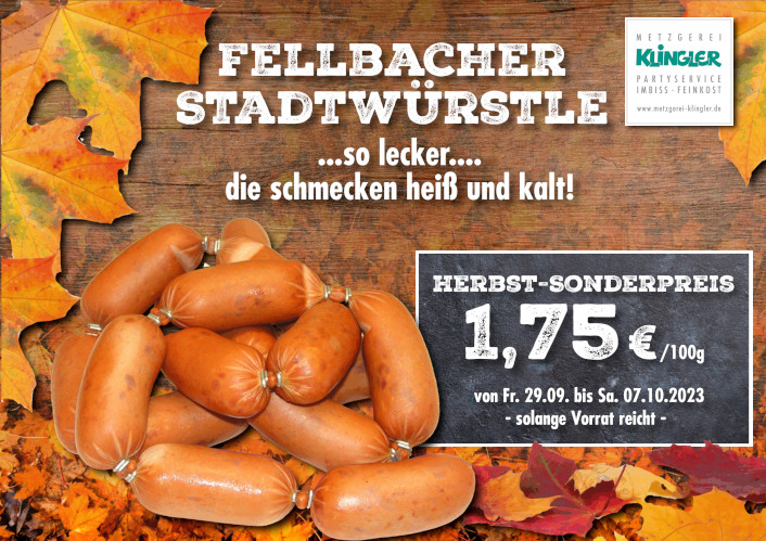 Read more about the article Fellbacher Stadtwürstle zum Herbst-Sonderpreis